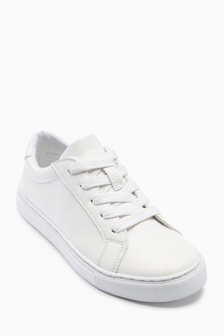 White Clean Lace Up Shoes (Older Boys)